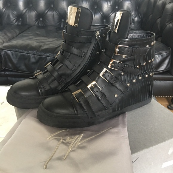 Giuseppe Zanotti Black Fringe Studded sneakers - Picture 7 of 13